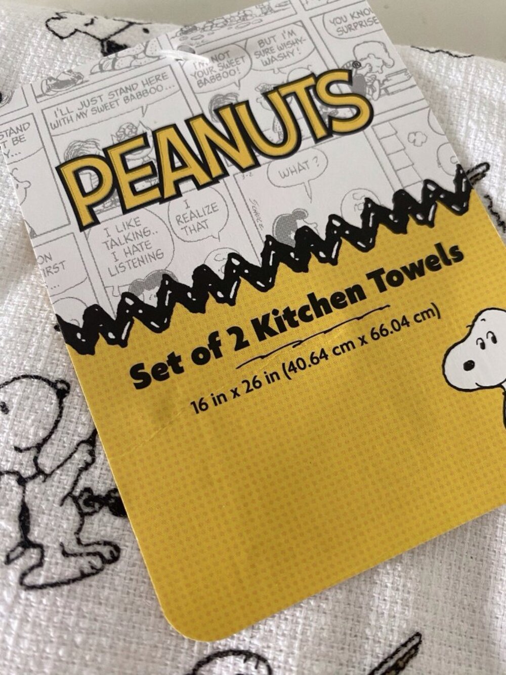 2 Pk Peanuts Snoopy Chef Cooking Cotton Kitchen Towels 16 X 26” NEW - Picture 2 of 15